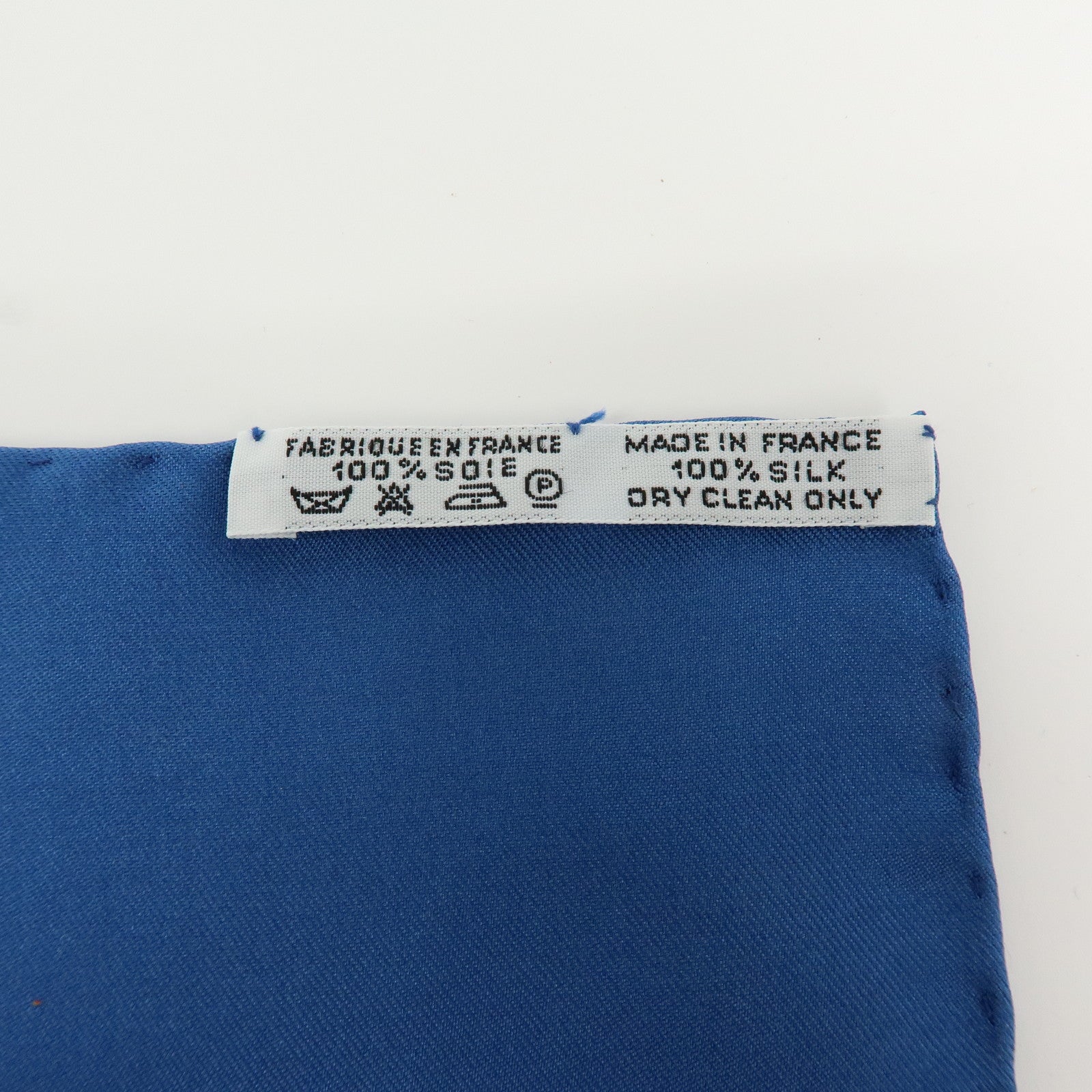 HERMES Carre 90 Silk 100% Scarf  BRIDES DE GALA Blue White