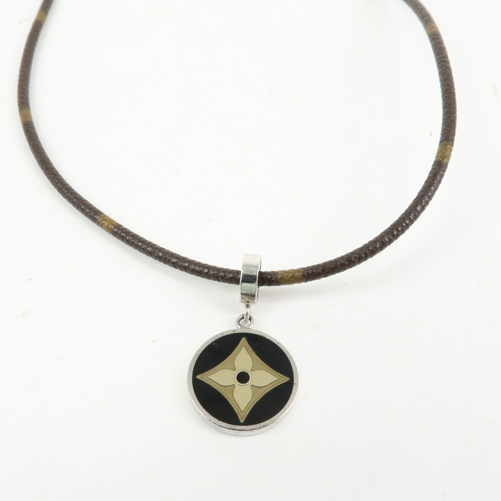 Louis Vuitton Monogram Canvas SV925 Pendentif Fleur Necklace M65436