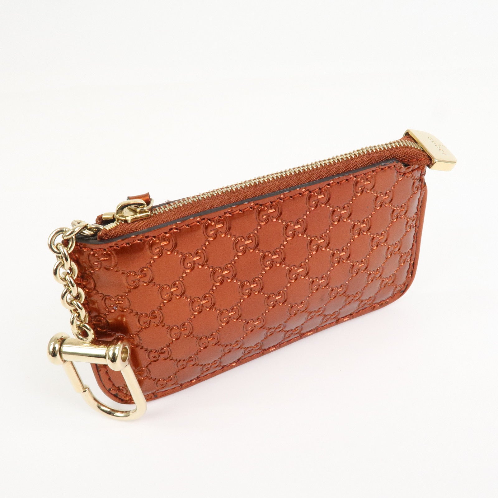 GUCCI Guccissima Leather Coin Case Key Hook Brown 233183