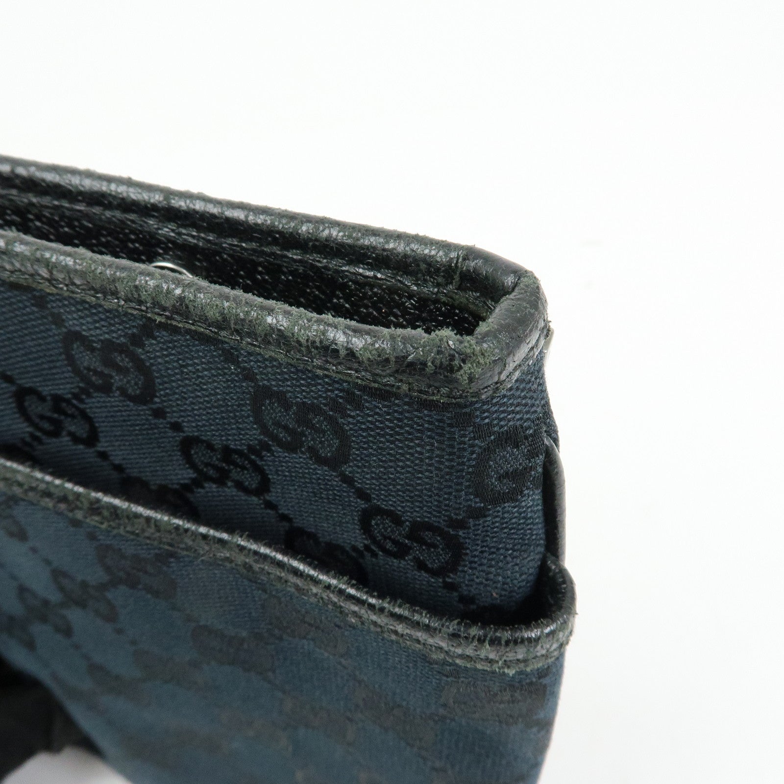 GUCCI Sherry GG Canvas Leather Small Shoulder Bag Black 141863