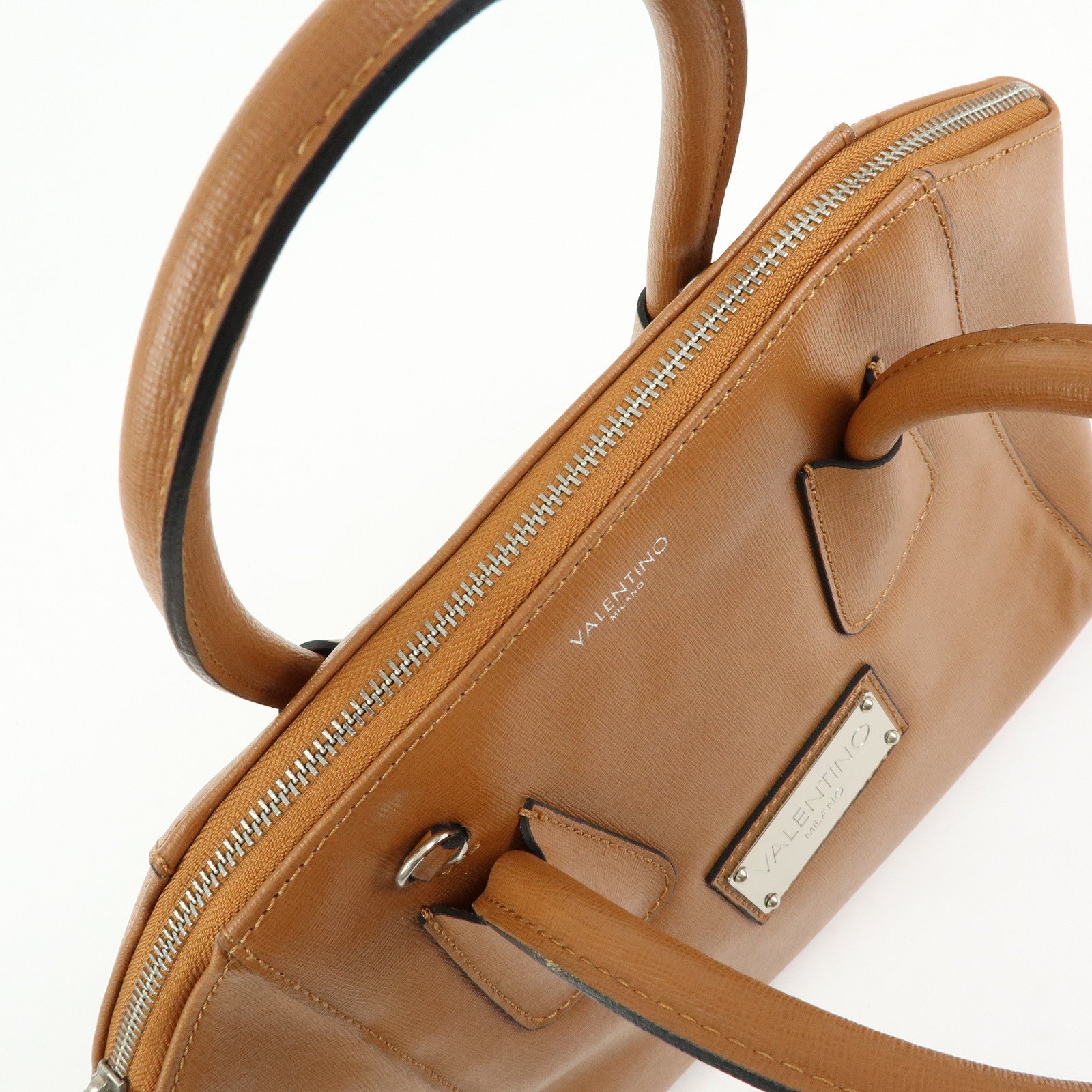 VALENTINO Leather 2Way Bag Hand Bag Shoulder Bag Brown