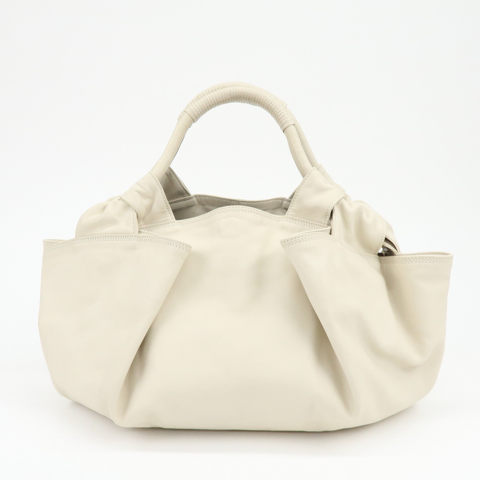 LOEWE Anagram Nappa Aire Leather Hand Bag Tote Bag Ivory