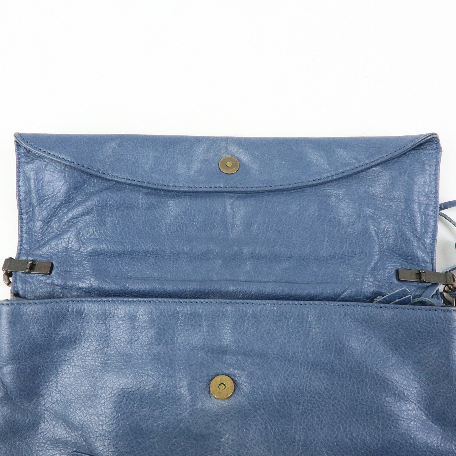 BALENCIAGA Classic Envelope Leather 2Way Shoulder Bag Blue 319376