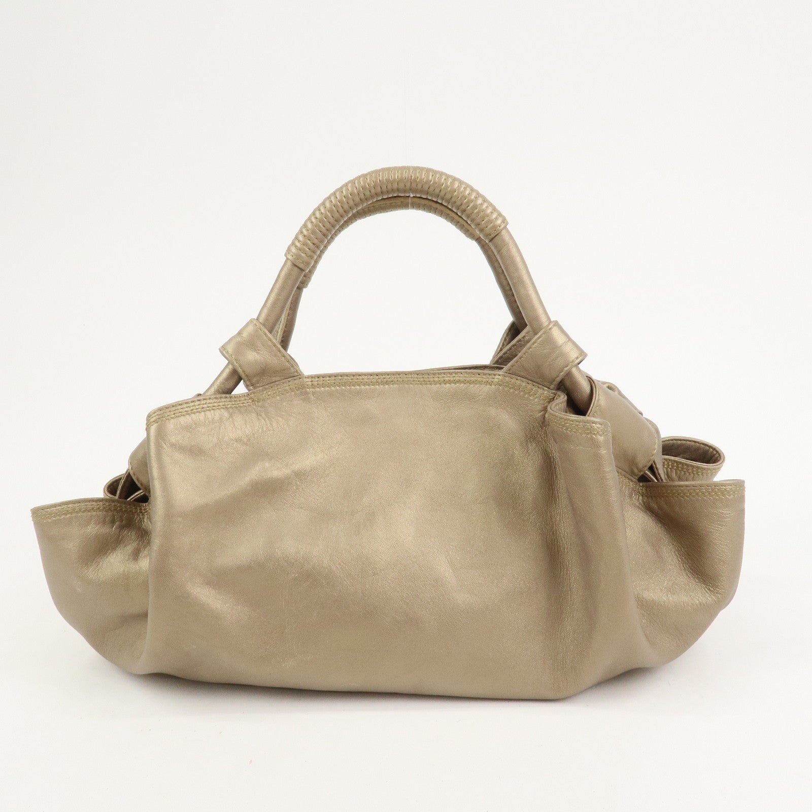 LOEWE Anagram Logo Nappa Aire Nappa Leather Hand Bag Gold