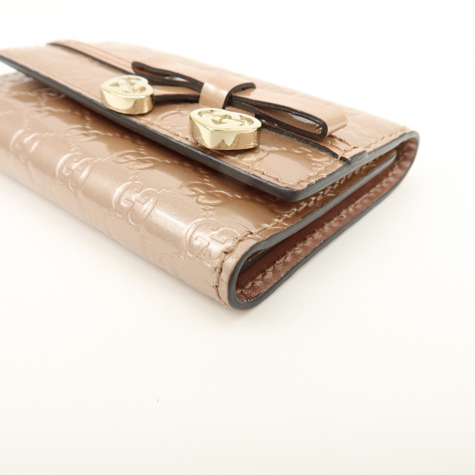 GUCCI Interlocking G Lovely Heart Guccissima Leather KeyCase 322322