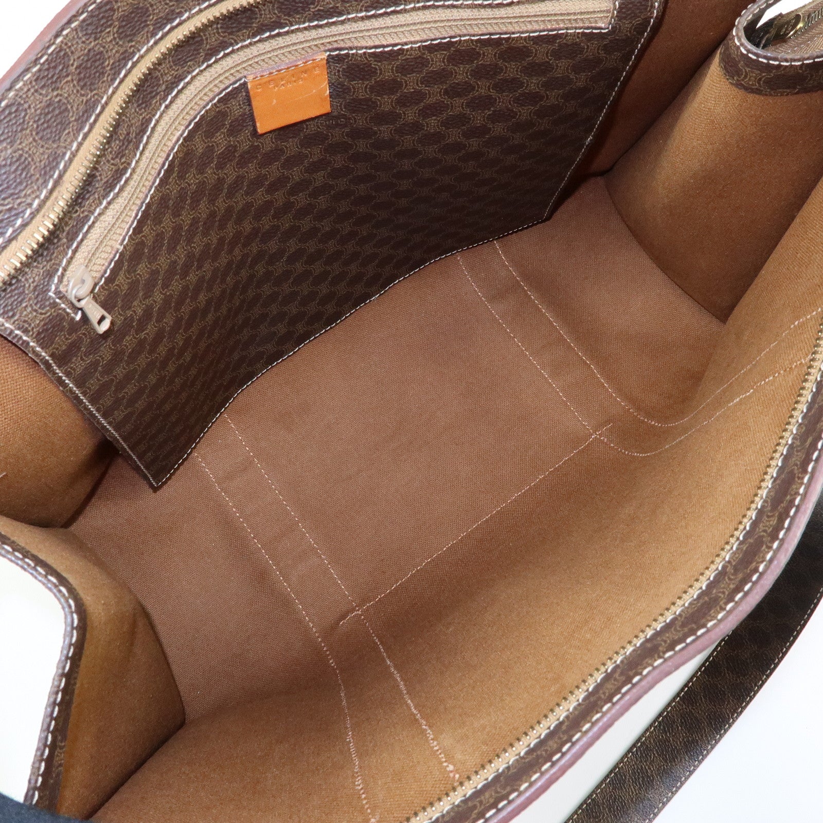 CELINE Macadam PVC Leather Tote Bag Shoulder Bag Brown