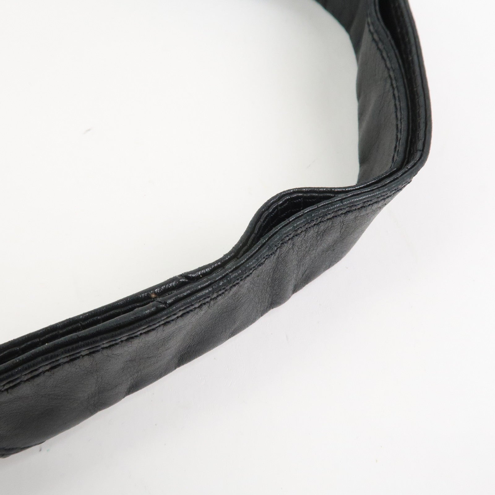 CHANEL Lamb Skin Shoulder Bag Crossbody Bag Black