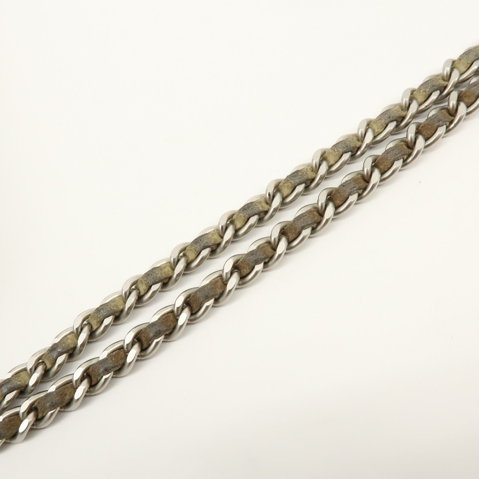 CHANEL Chocolate Bar Chanel 2.55 Suede Chain Shoulder Bag Beige