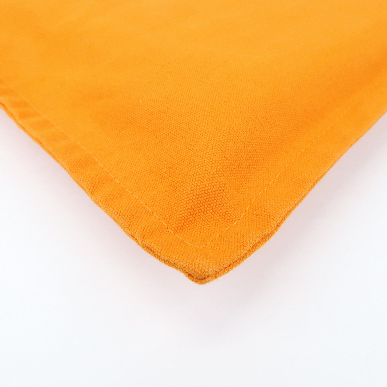 HERMES Cotton Leather Bora Bora GM Flat Pouch Fluorescent Orange