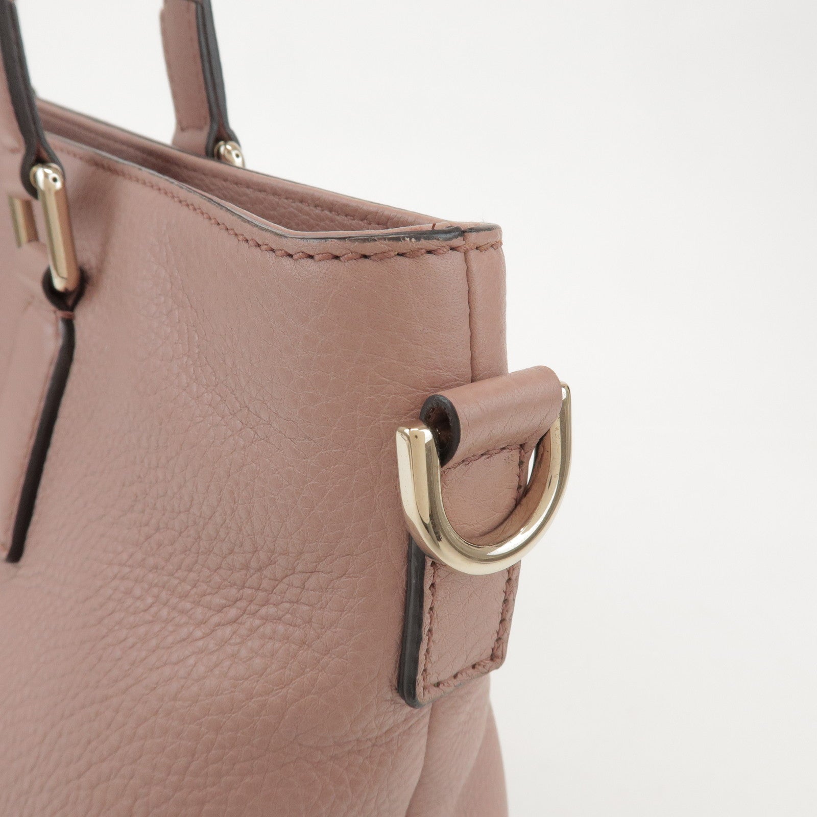 GUCCI Bamboo Leather 2Way Hand Bag Shoulder Bag Pink 365346