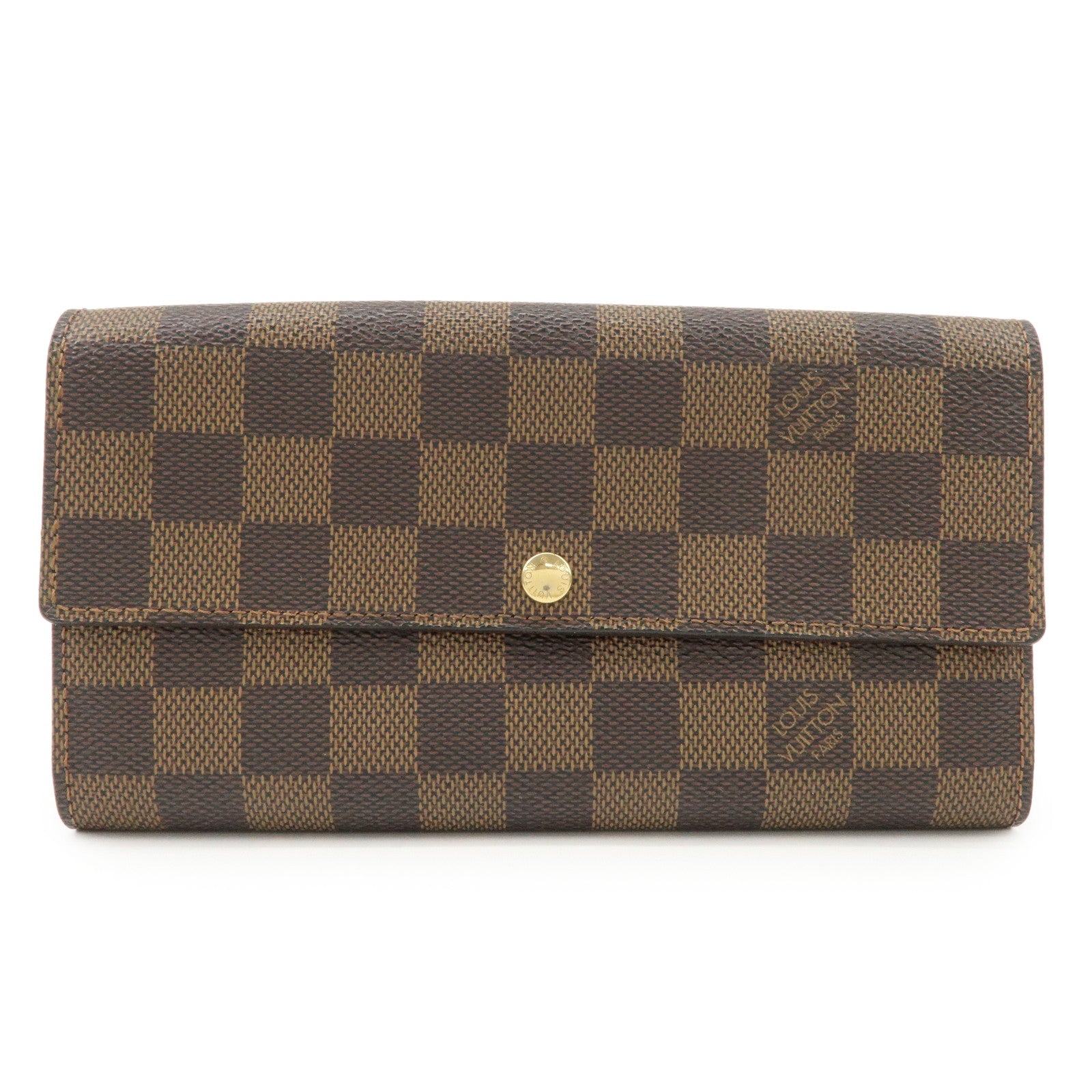 Louis Vuitton Damier Canvas Portefeuille Sarah Wallet Brown N61734