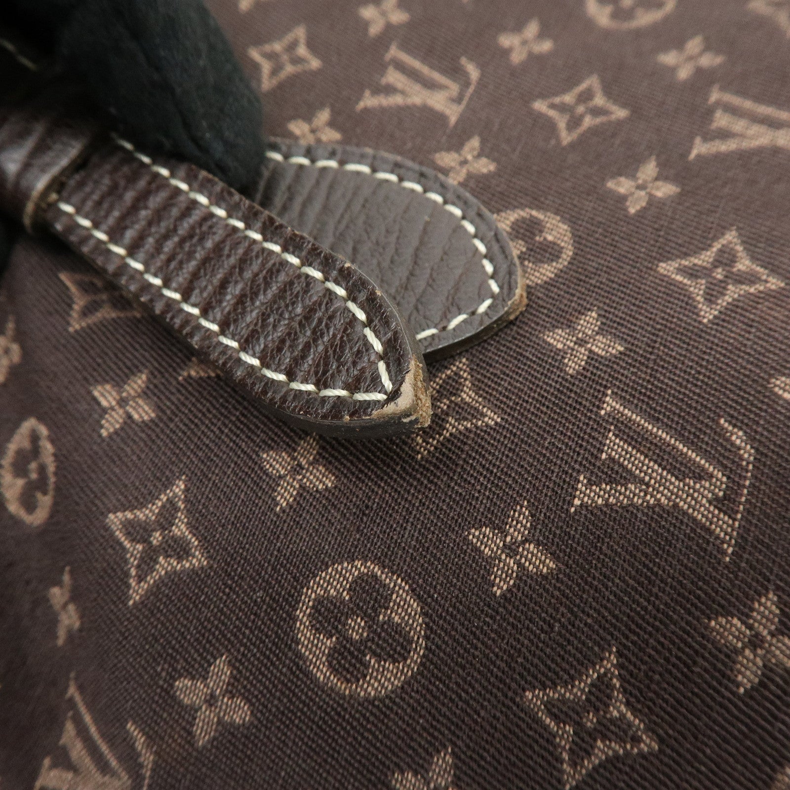 Louis Vuitton Monogram Mini Lin Bucket PM Tote Bag Ebene M95226