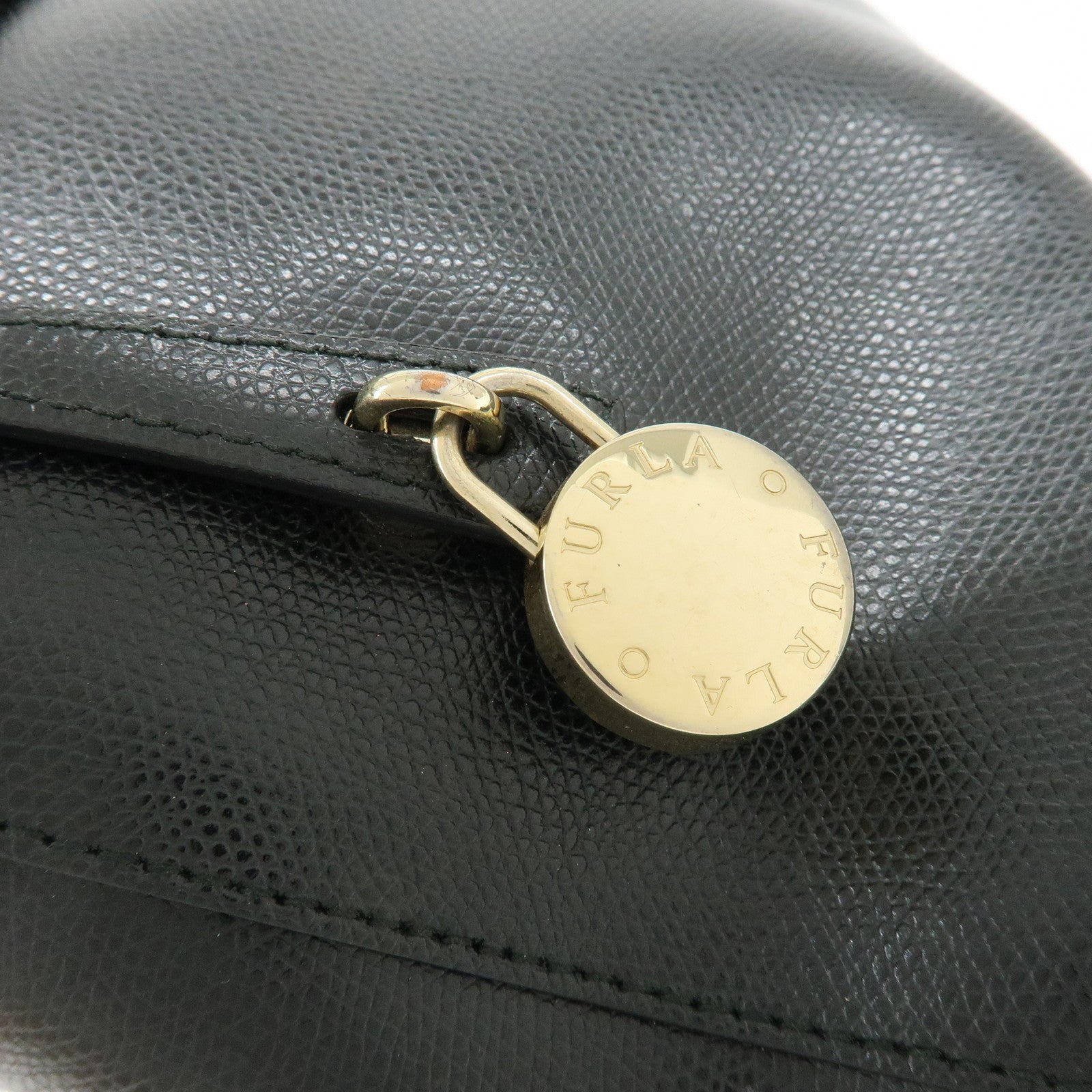 FURLA Set of 2 Leather 2Way Bag Hand Bag Shoulder Bag Black Blue