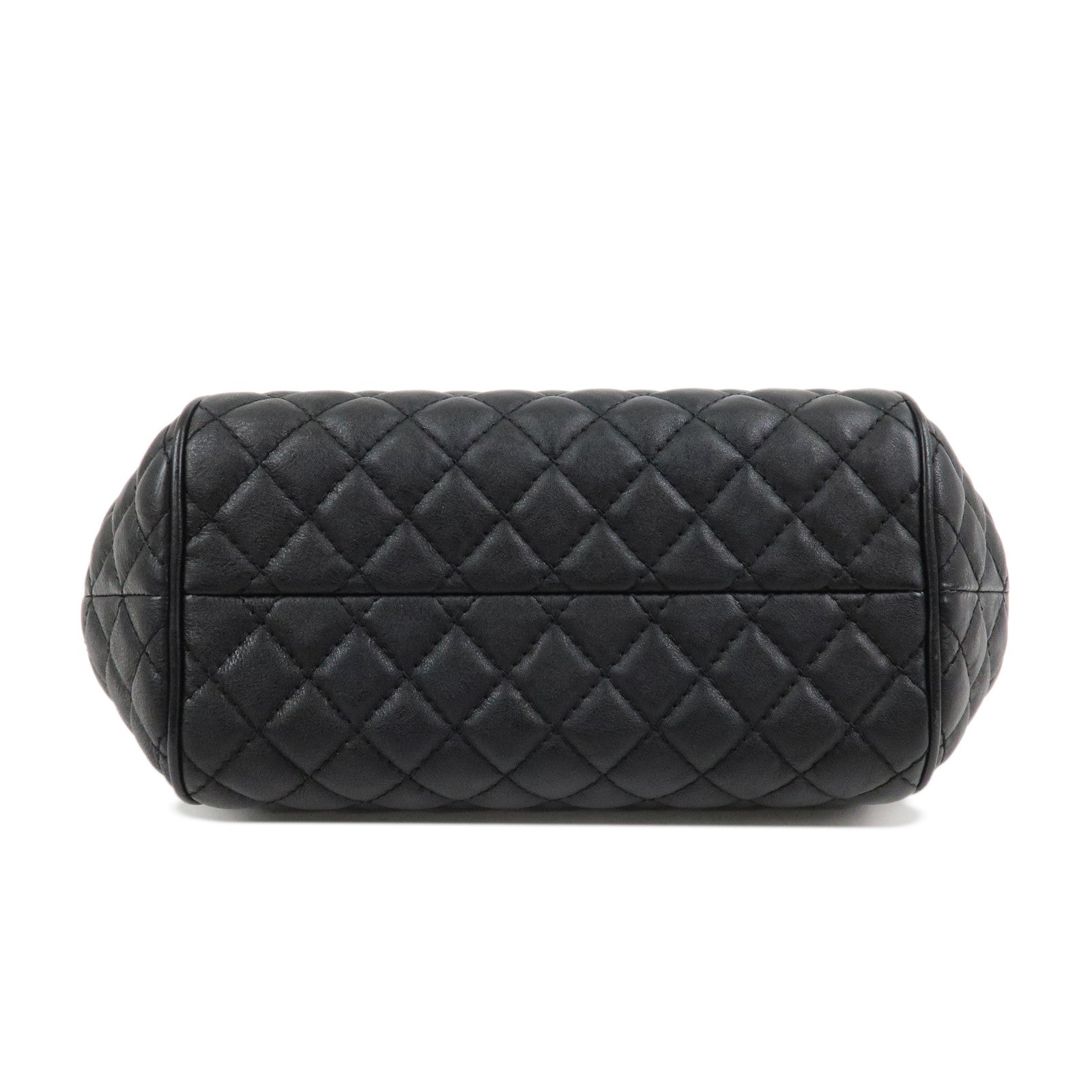 CHANEL Matelasse Lamb Skin Colosseum 2Way Bag Hand Bag Black