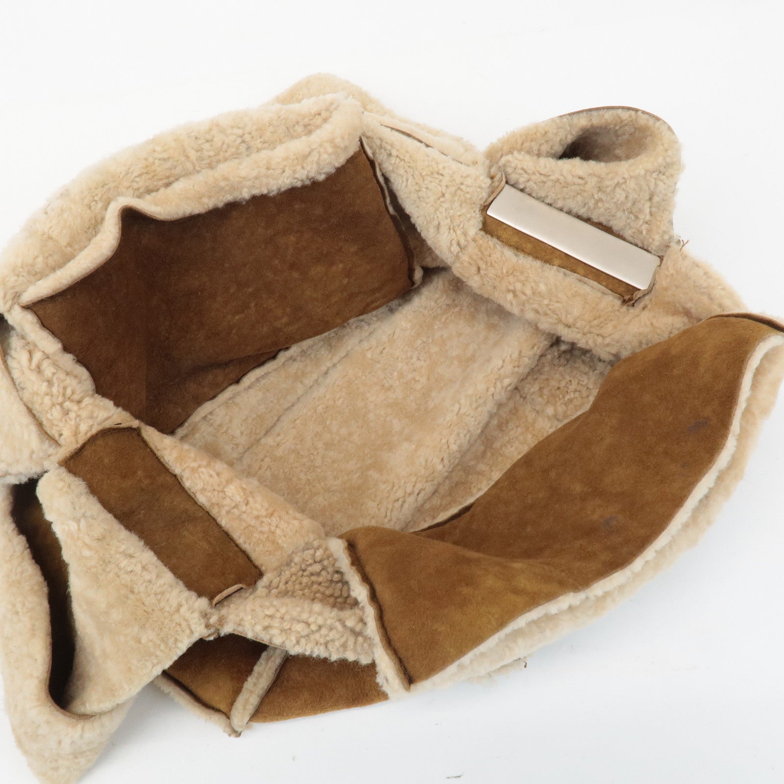 CHANEL Chocolate Bar Suede Mouton Shoulder Bag Hand Bag Brown Used