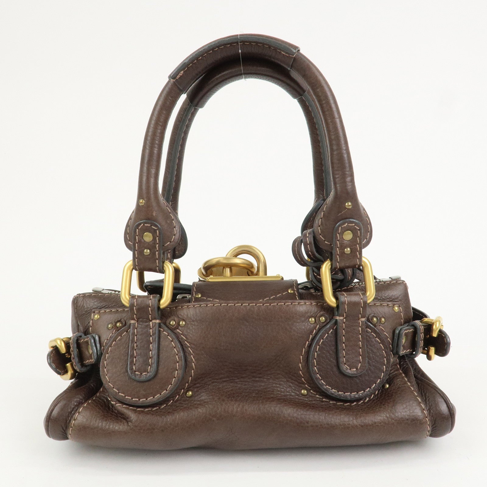Chloe Paddington MINI Leather Hand Bag Shoulder Bag Brown