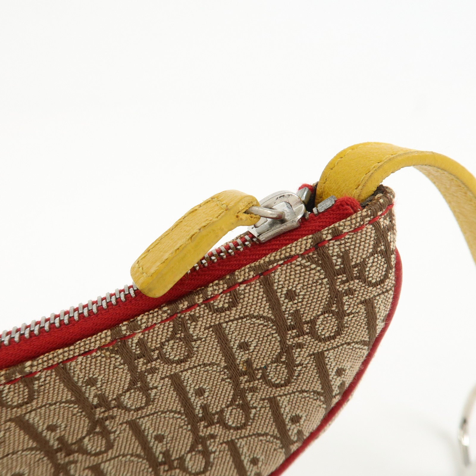 Christian Dior Rasta Trotter Canvas Leather Saddle Coin Case Brown