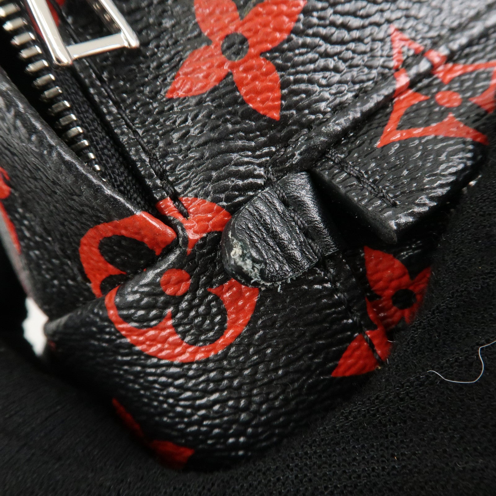 Louis Vuitton Monogram Palm Spring Canvas Mini Backpack Noir Red M41457 Used