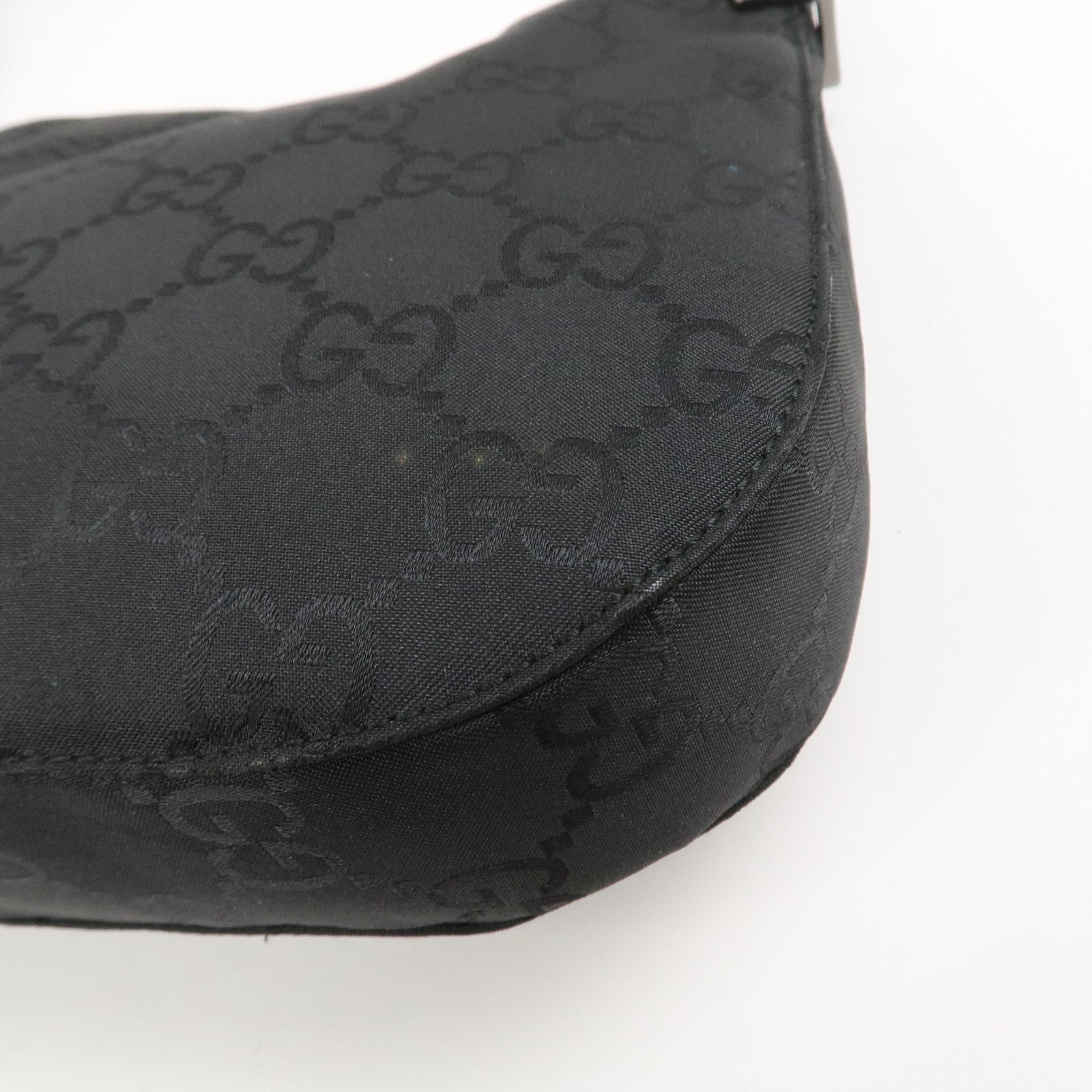 GUCCI GG Monogram Nylon Leather Shoulder Bag Black 001・3193