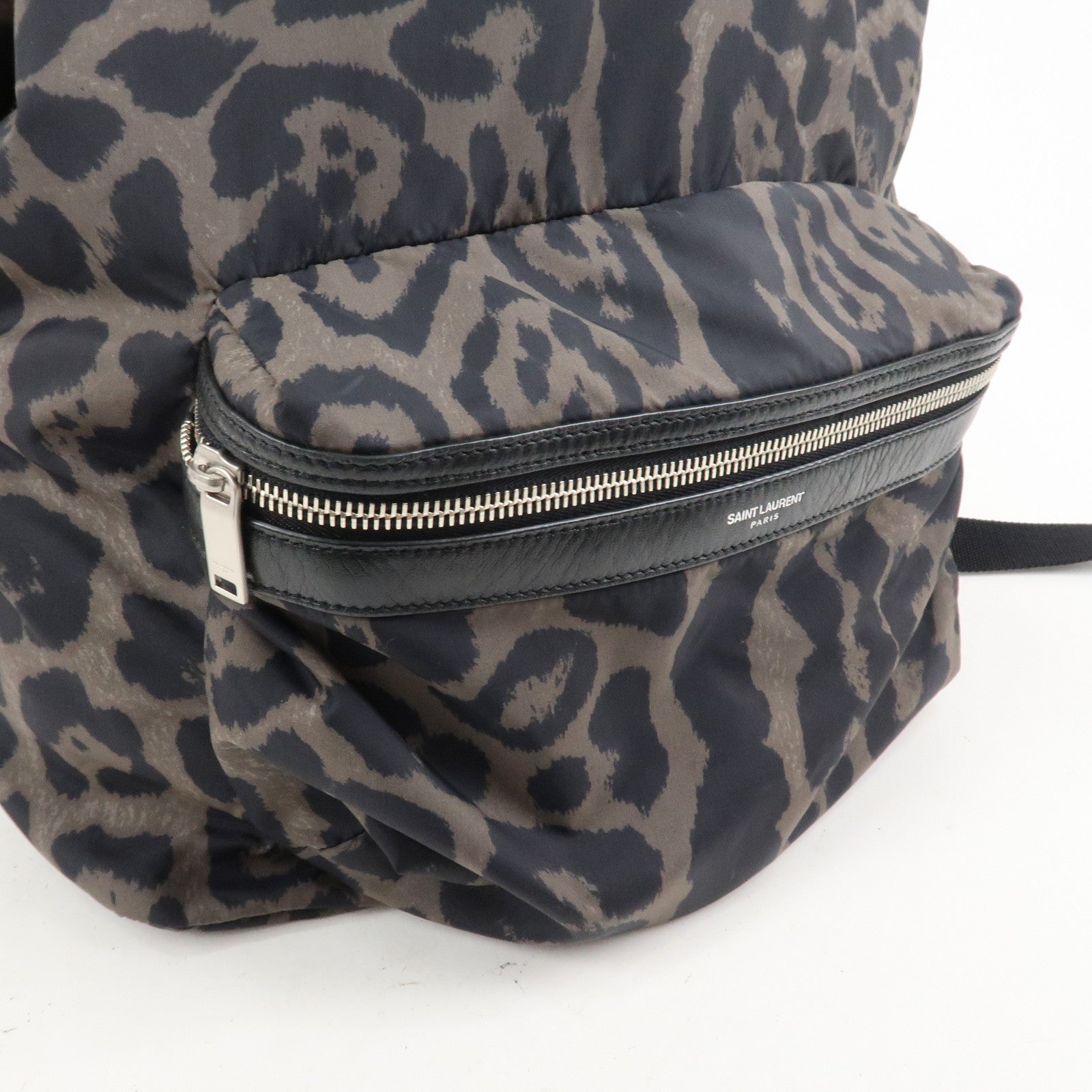 SAINT LAURENT PARIS Nylon Leather Foldable Backpack Bodybag Black 524974