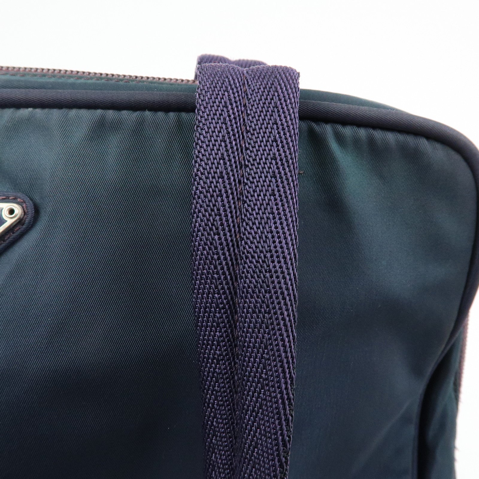 PRADA Triangle Logo Nylon Tote Bag Hand Bag Shoulder Bag Purple