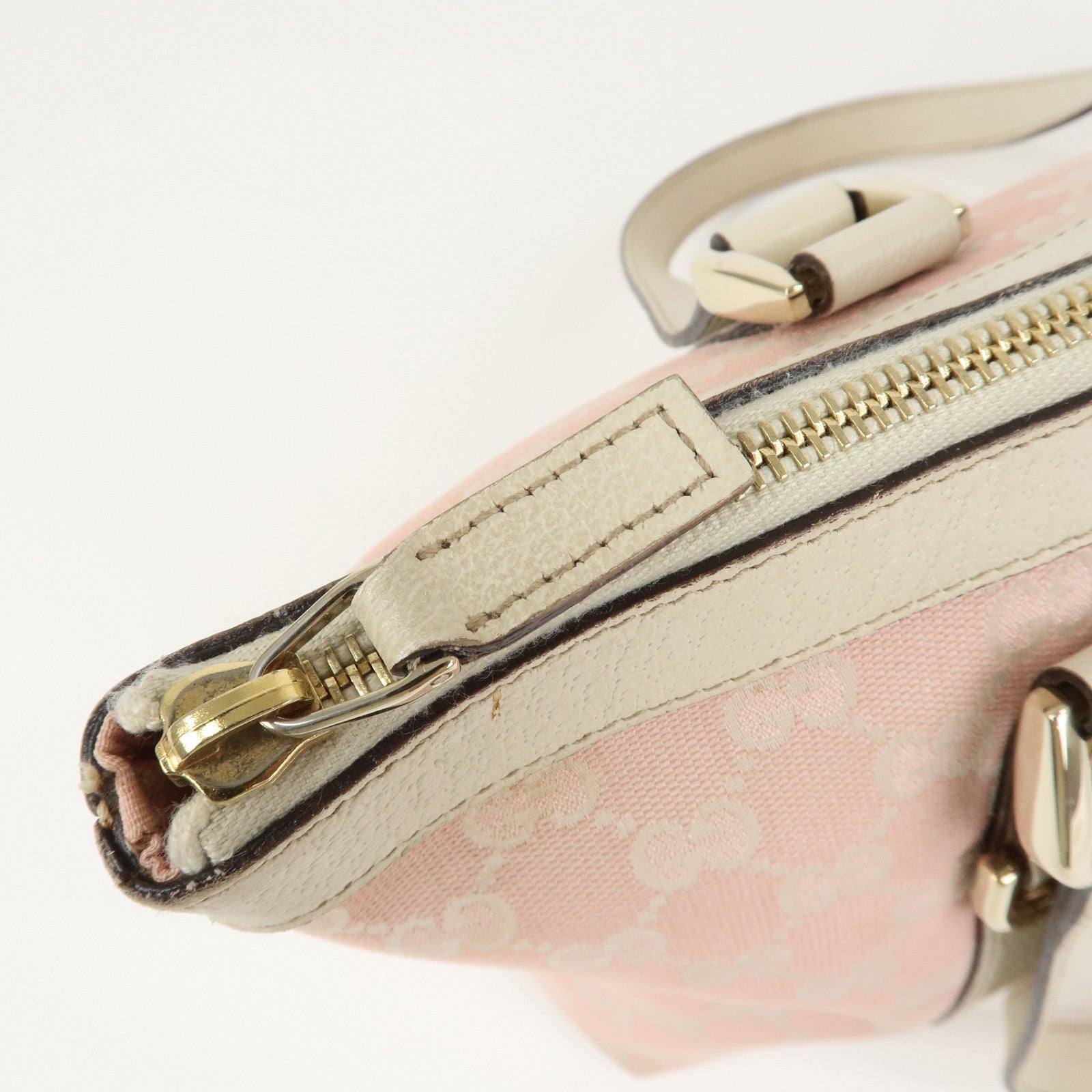 GUCCI Abbey GG Canvas Leather Tote Bag Shoulder Bag Pink 141470