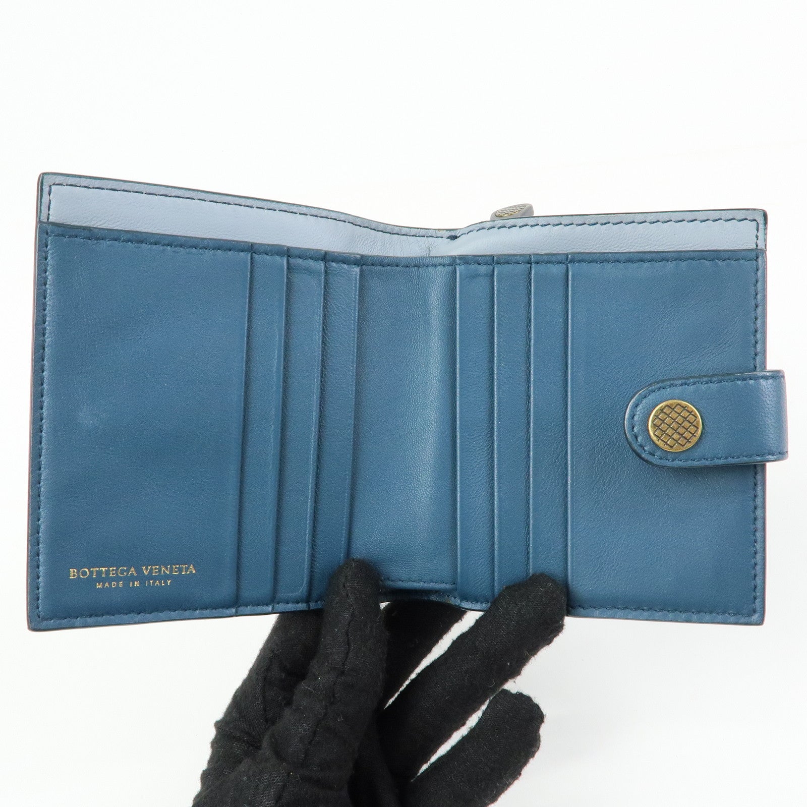BOTTEGA VENETA Intrecciato Leather Bi-fold Comact Wallet 547441