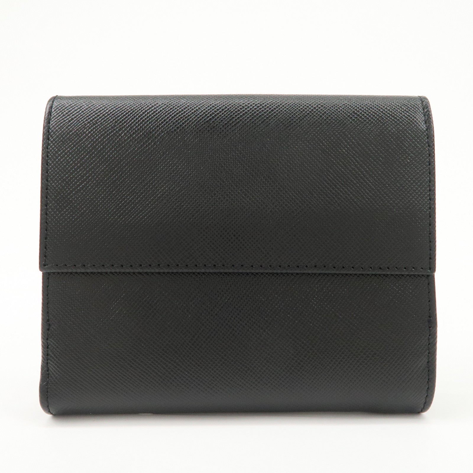 Ferragamo Gancini Leather Bi-fold Compact Wallet Black 22 0778