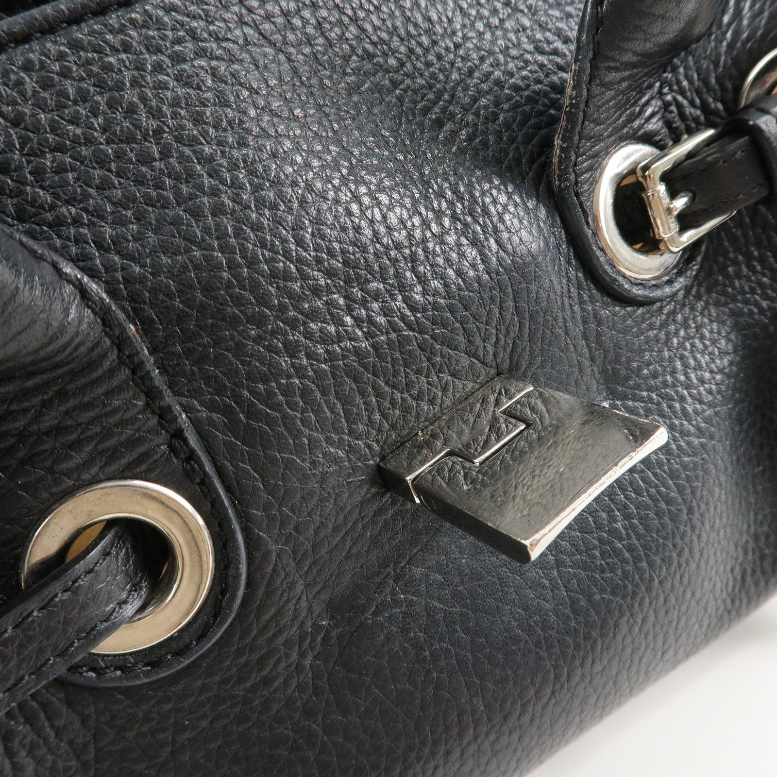 JIMMY CHOO Rosalie 2Way Leather Hand Bag Shoulder Bag Black Used