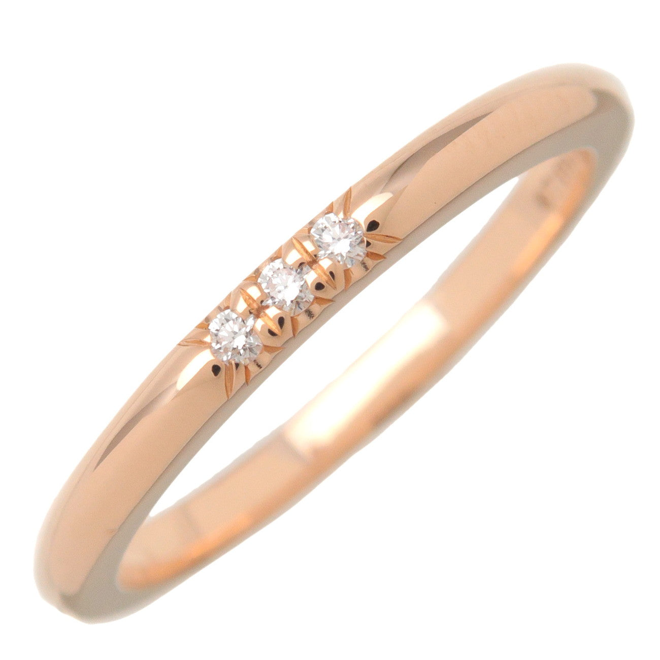 Tiffany & Co Classic Band 3P Diamond Ring K18PG 750PG #10 Rose Gold
