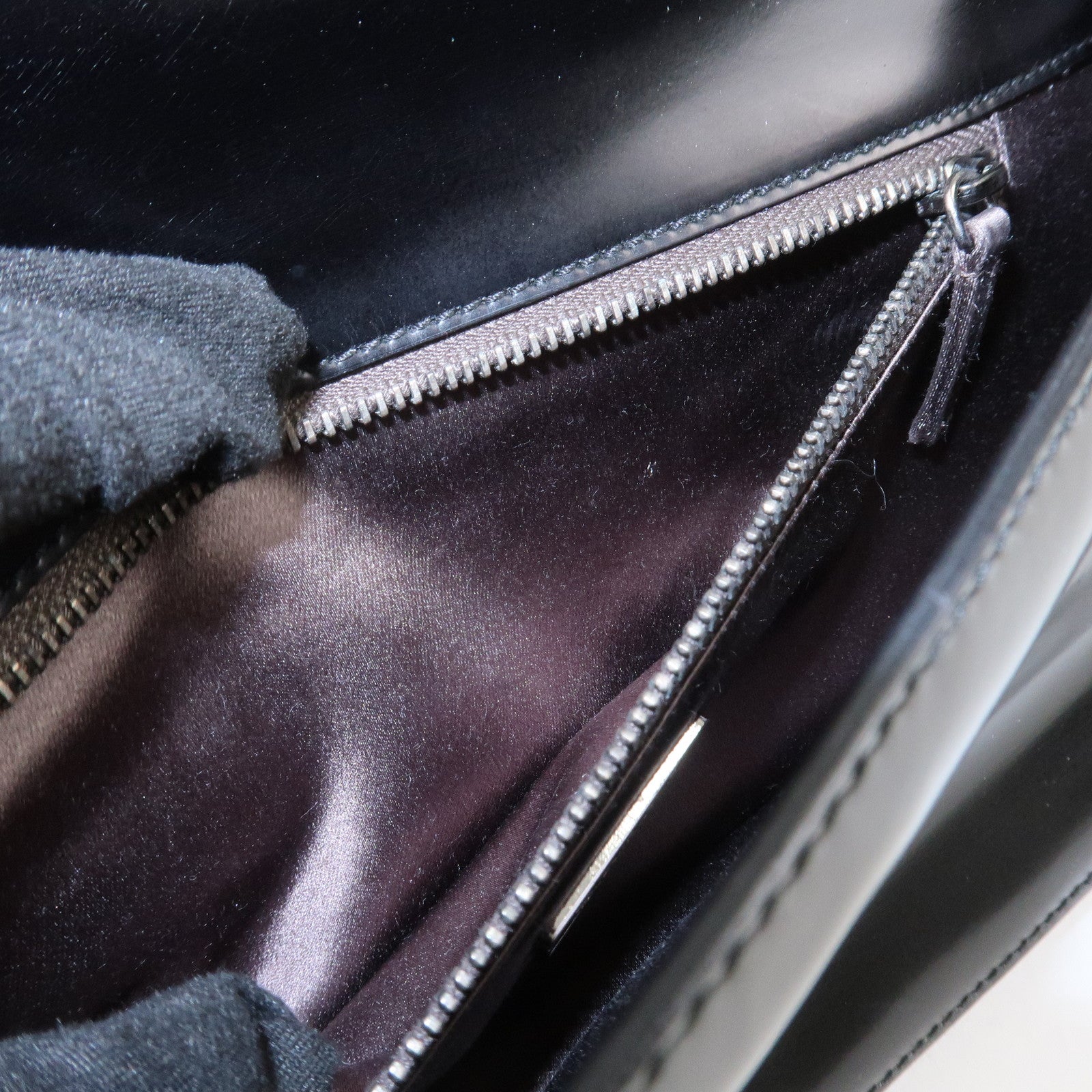 PRADA Logo Leather Shoulder Bag Hand Bag Black BR0421