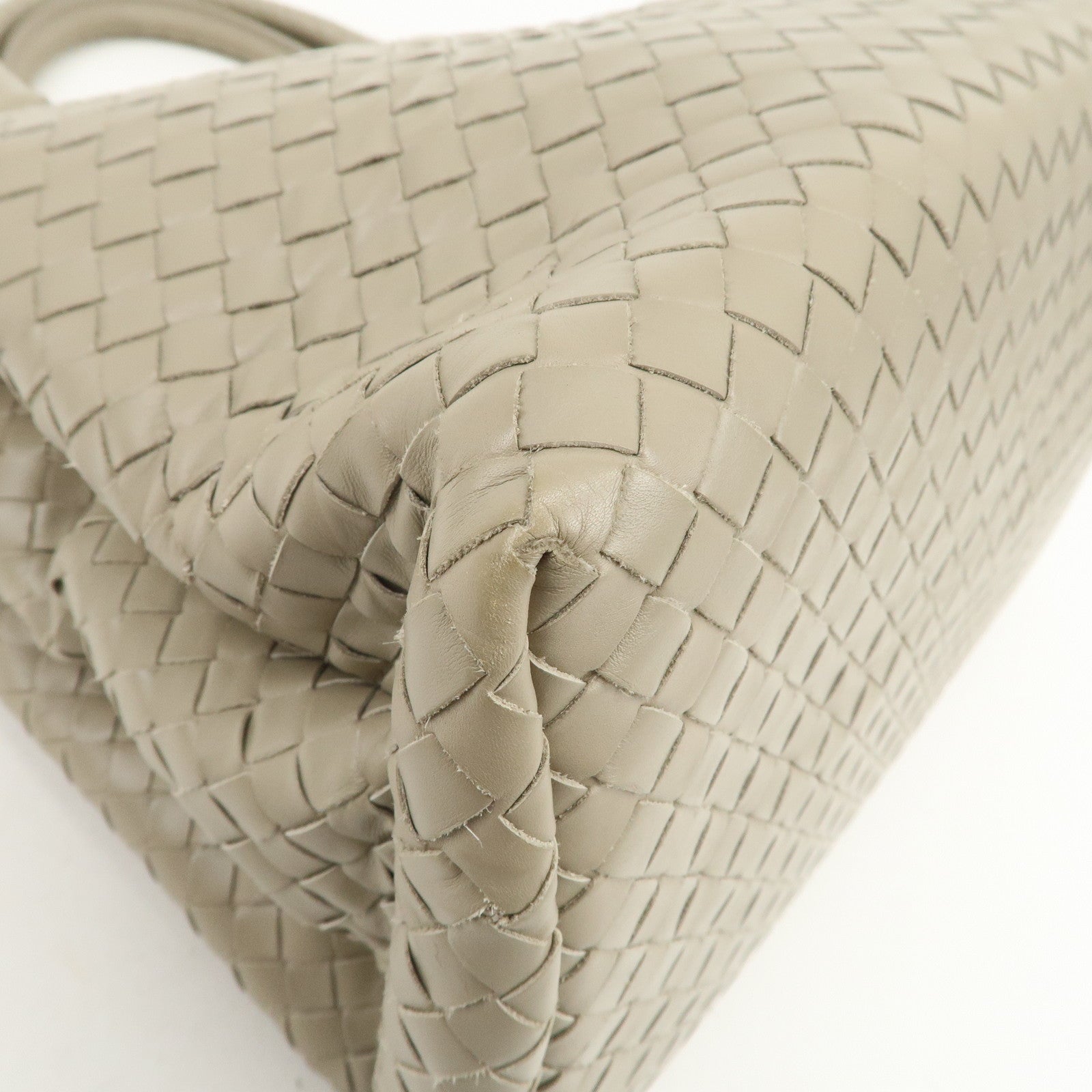 BOTTEGA VENETA Intrecciato Leather Tote Bag Hand Bag Greige