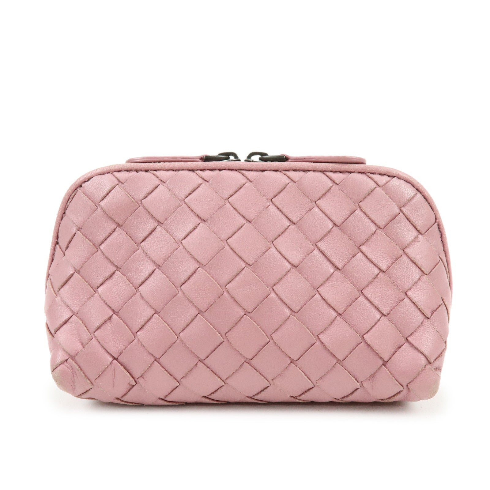 BOTTEGA VENETA Intrecciato Leather Pouch Cosmetic Pouch Pink