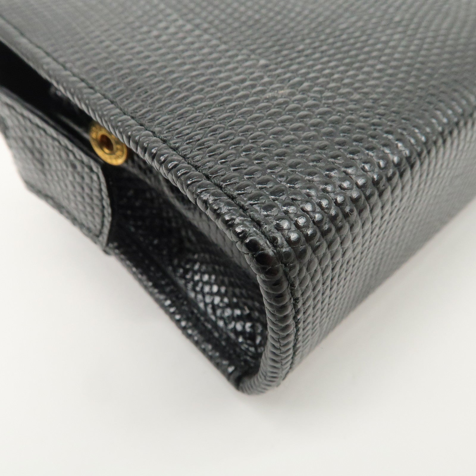 Ferragamo Vara Ribbon Leather Pouch Black