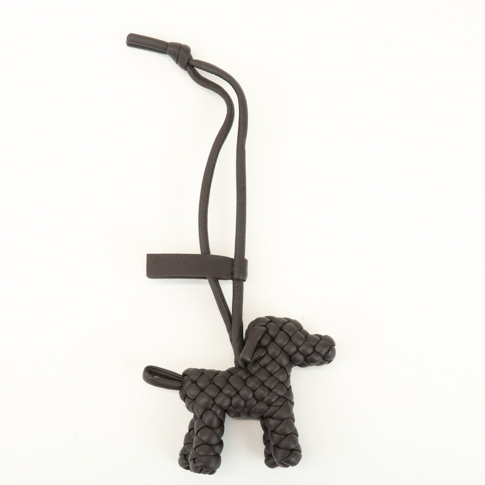 BOTTEGA VENETA Intrecciato Lamb Skin Bag Charm fondente