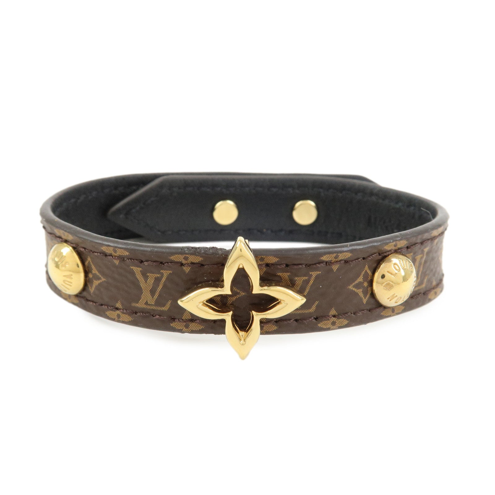 Louis Vuitton Monogram Canvas Blooming Bracelet Brown Gold M6534
