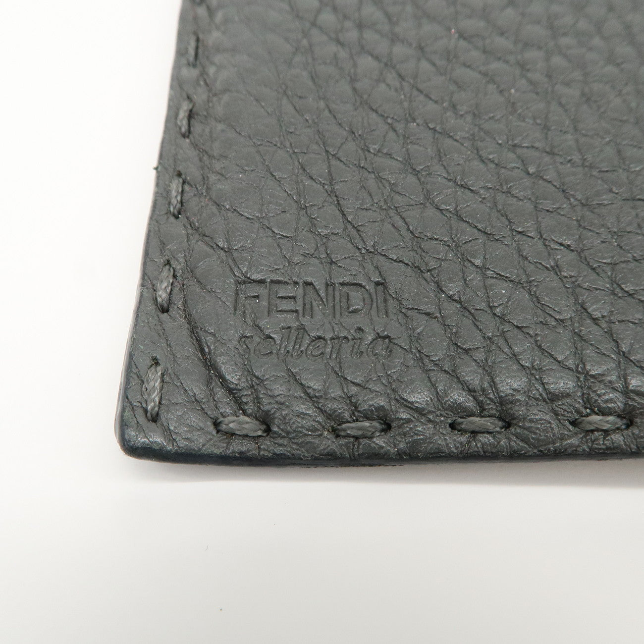 FENDI Selleria Leather Peekaboo Bi-Fold Long Wallet Gray 8M0308