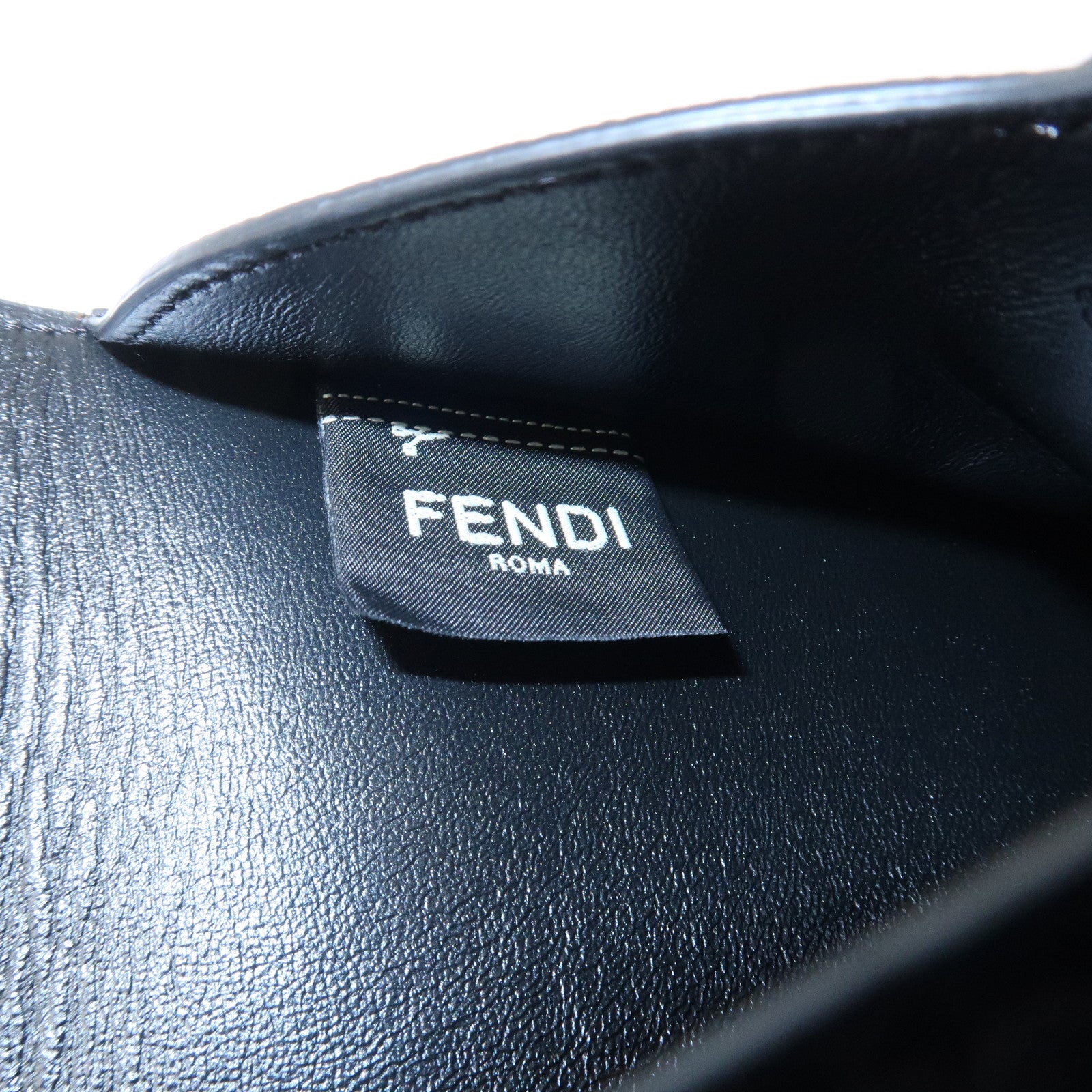 FENDI F IS FENDI Logo Leather Pouch Envelope Case Black 8N0151
