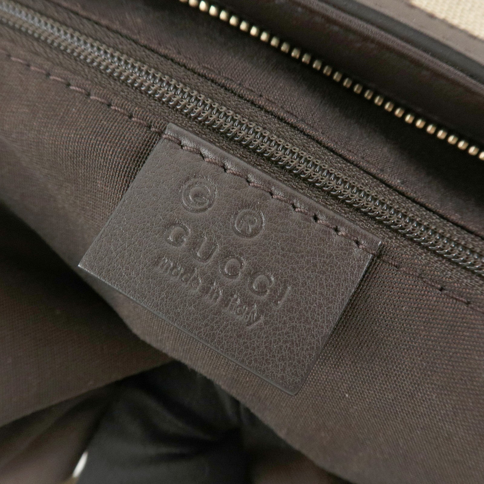 GUCCI Sherry GG Canvas Leather Shoulder Bag Beige 388921 Used