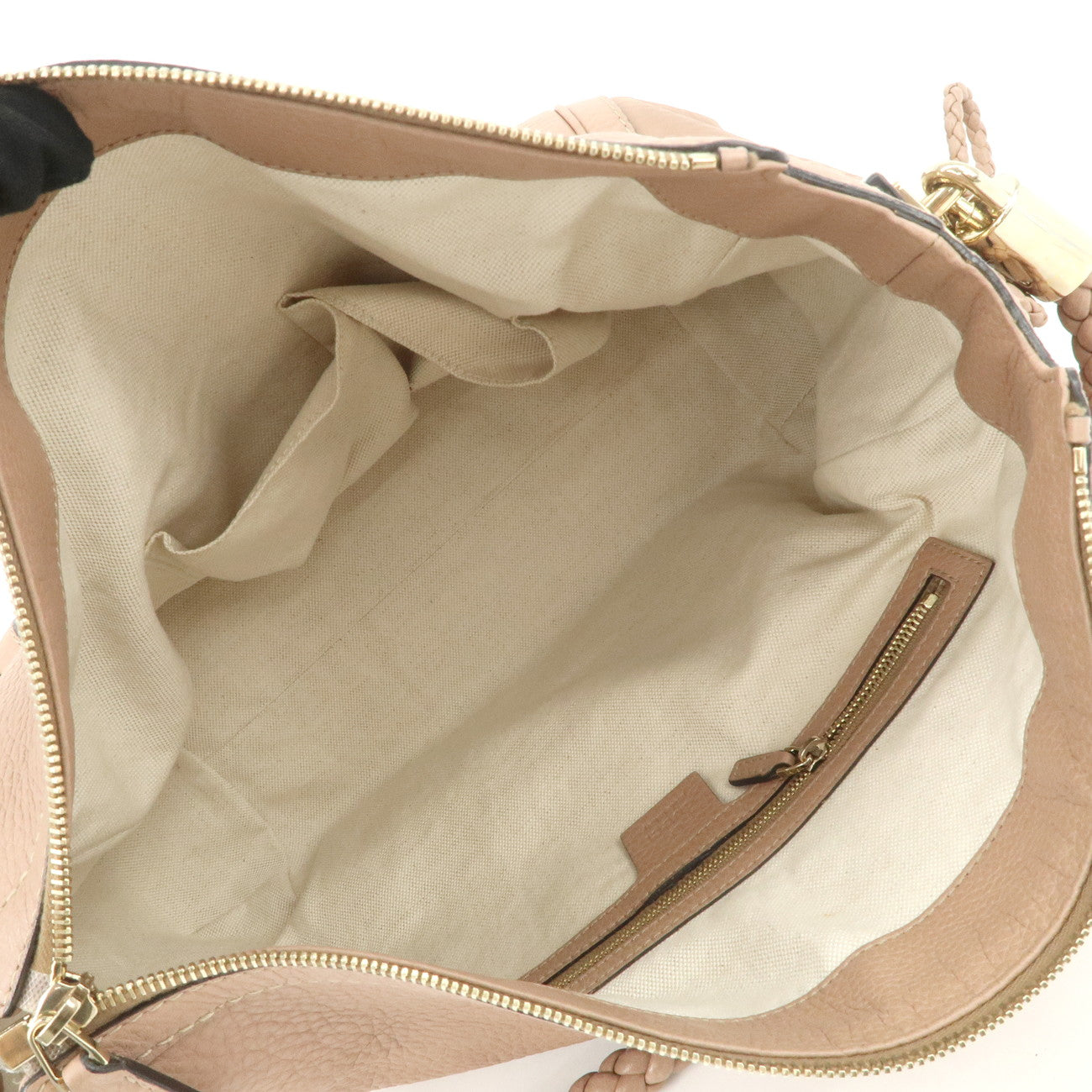 GUCCI Bamboo Leather Shoulder Bag Hand Bag Pink Gold 269949