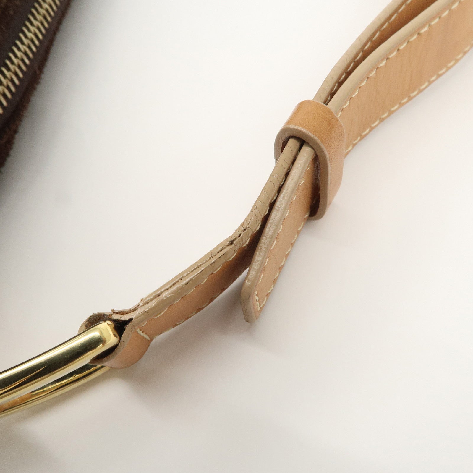CELINE Macadam Leather Suede Shoulder Bag Hand Bag Brown