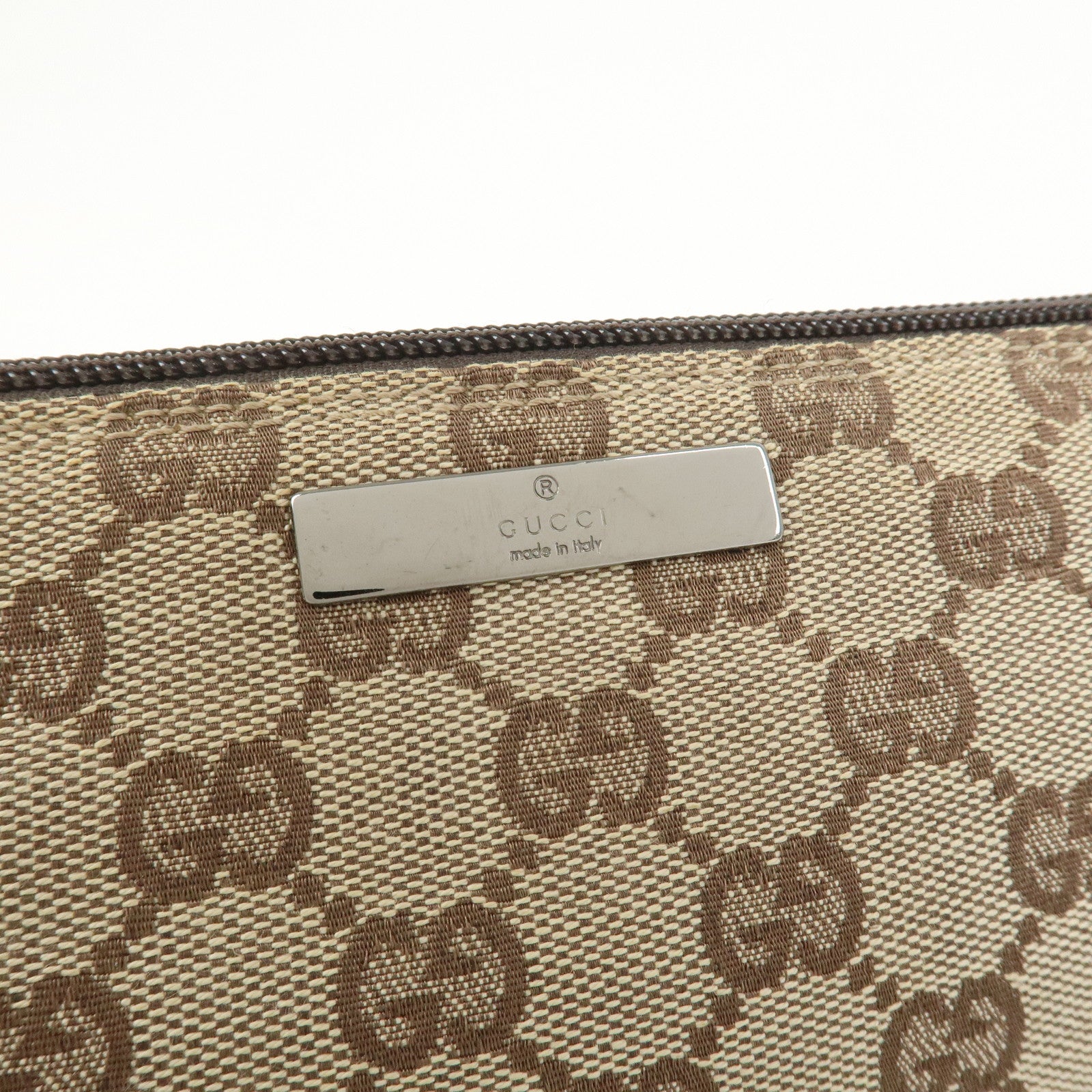 GUCCI Boat Bag GG Canvas Leather Hand Bag Brown 07198