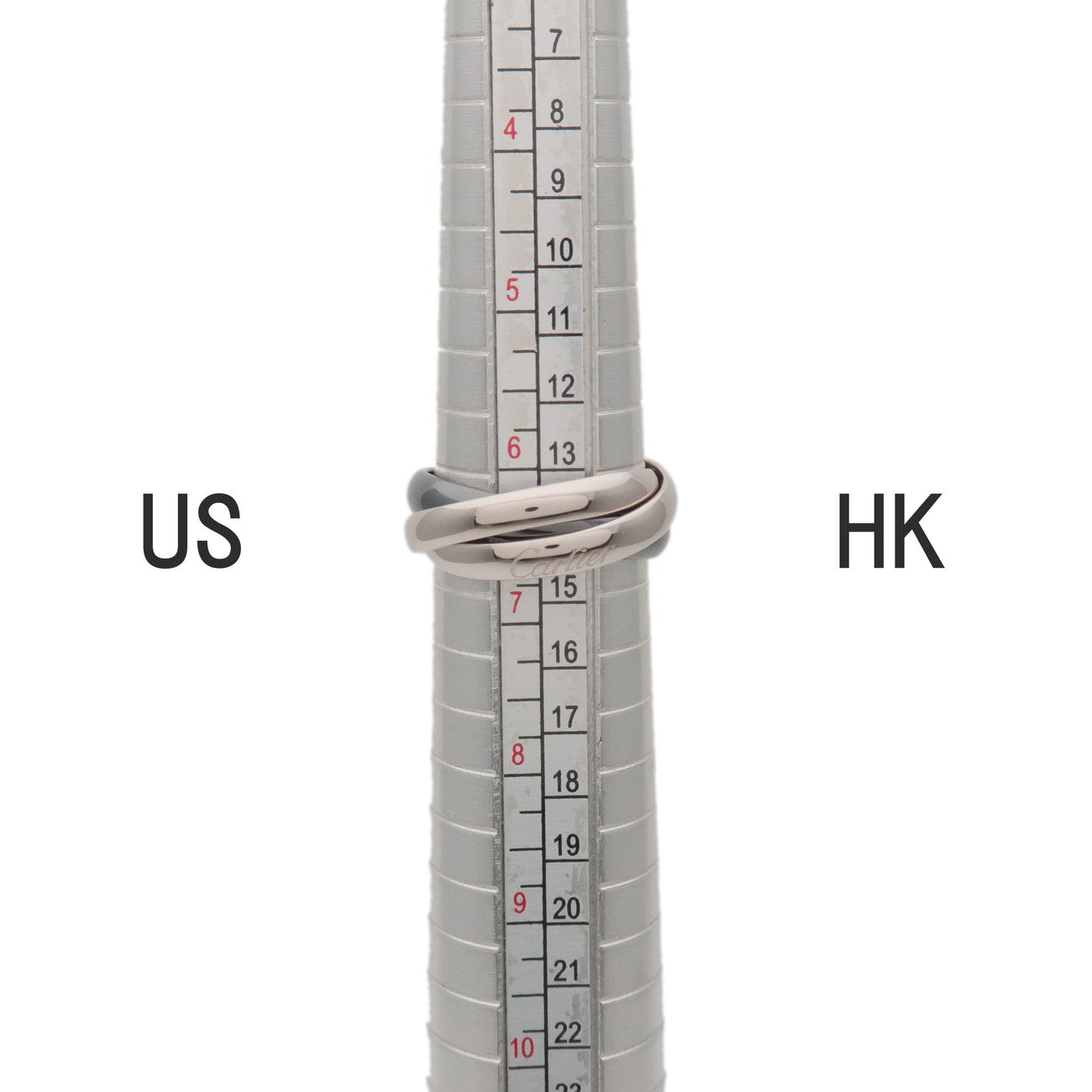 Cartier Trinity Ring MM K18 750W Gold Black Ceramic Black US6.5