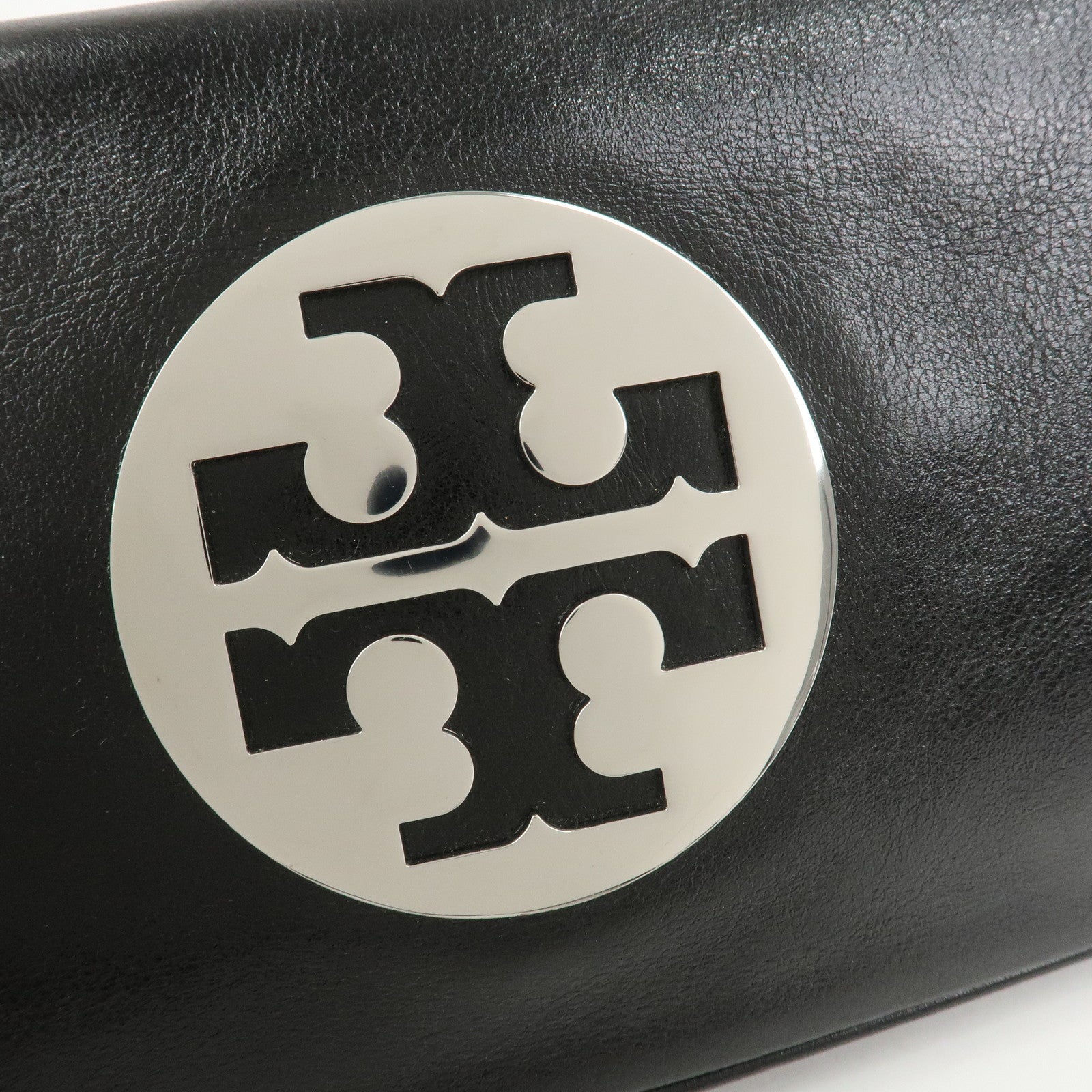 TORY BURCH Leather 2Way Bag Shoulder Bag Clutch Bag Black