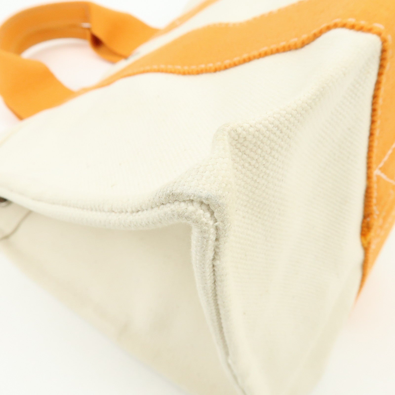 HERMES Bora Bora PM Canvas Tote Bag Hand Bag Natural Orange