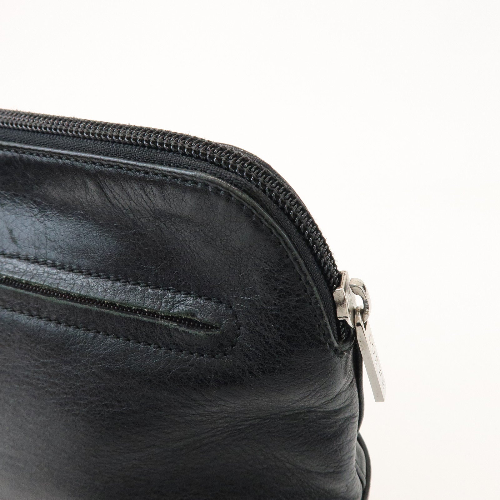 LOEWE Anagram Logo Leather Clutch Bag Black
