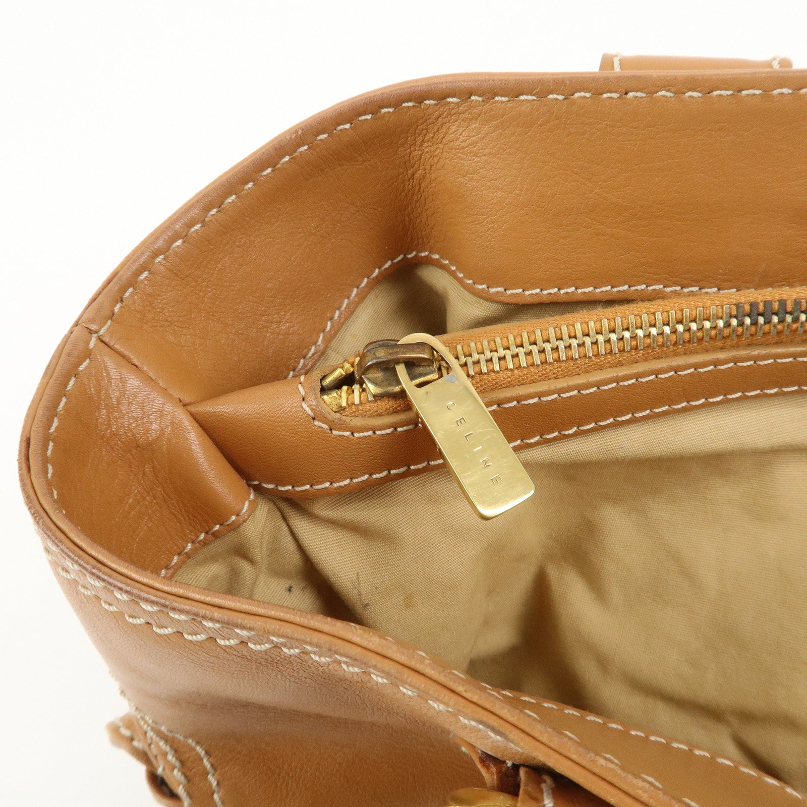 CELINE Macadam Leather Boogie Bag Hand Bag Tote Bag Brown