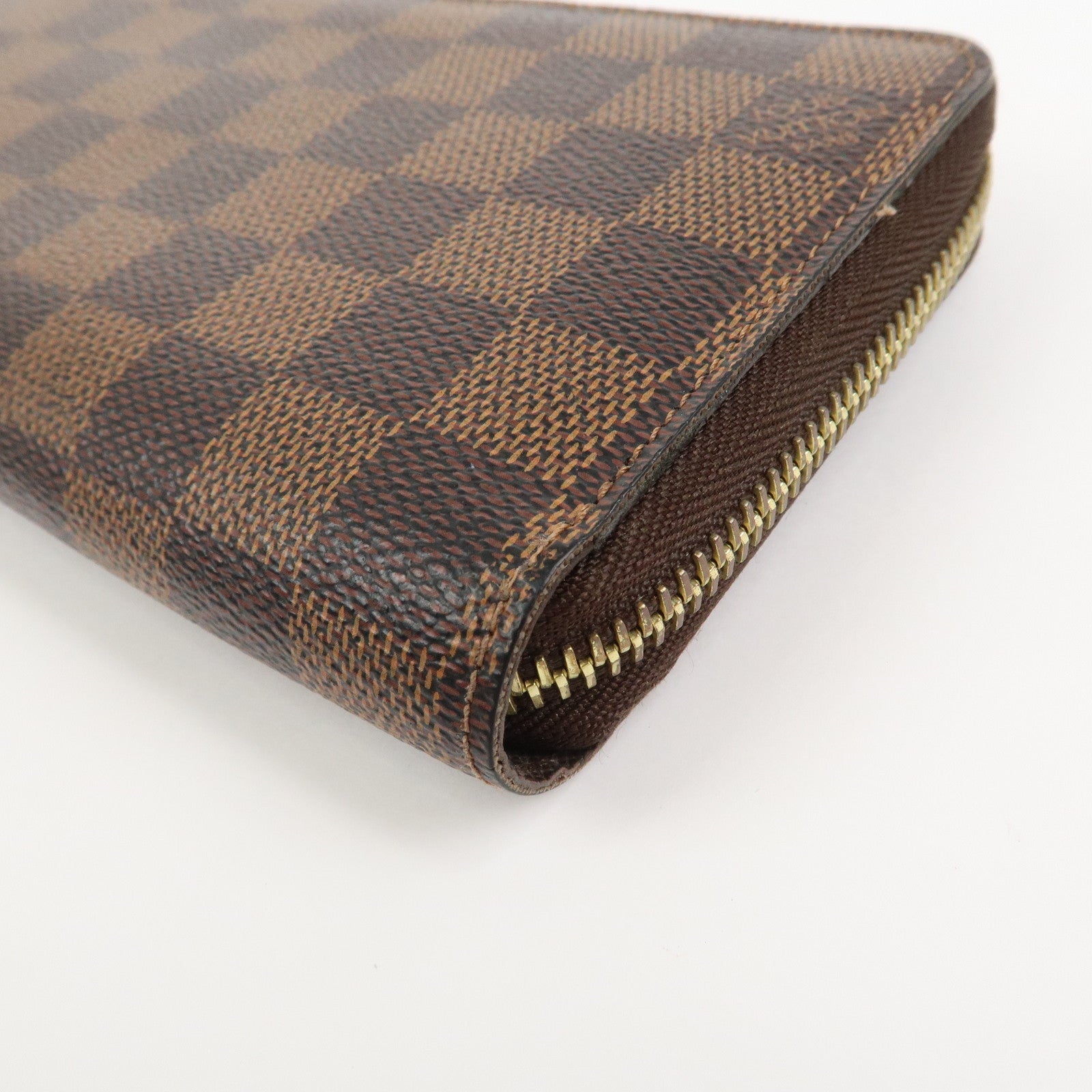 Louis Vuitton Damier Canvas Zippy Wallet Old Style Brown N60015