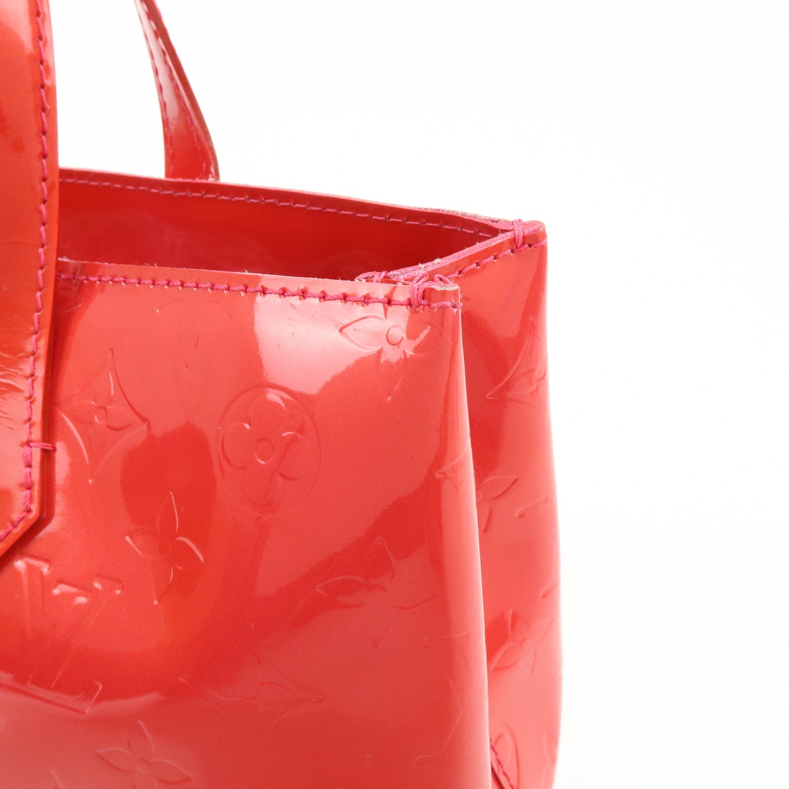 Louis Vuitton Monogram Vernis Wilshire PM Hand Bag Rose Pop M93643