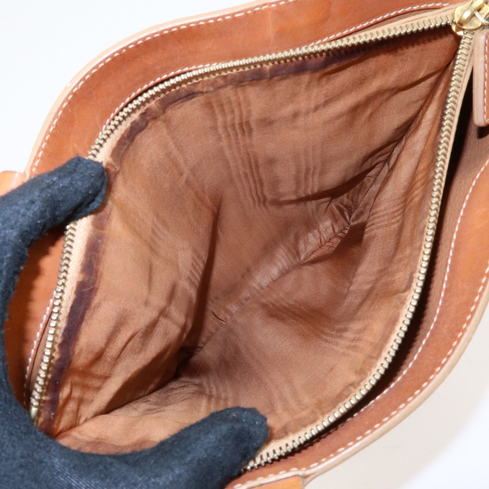 CELINE Macadam PVC Leather Tote Bag Shoulder Bag Beige Light Brown